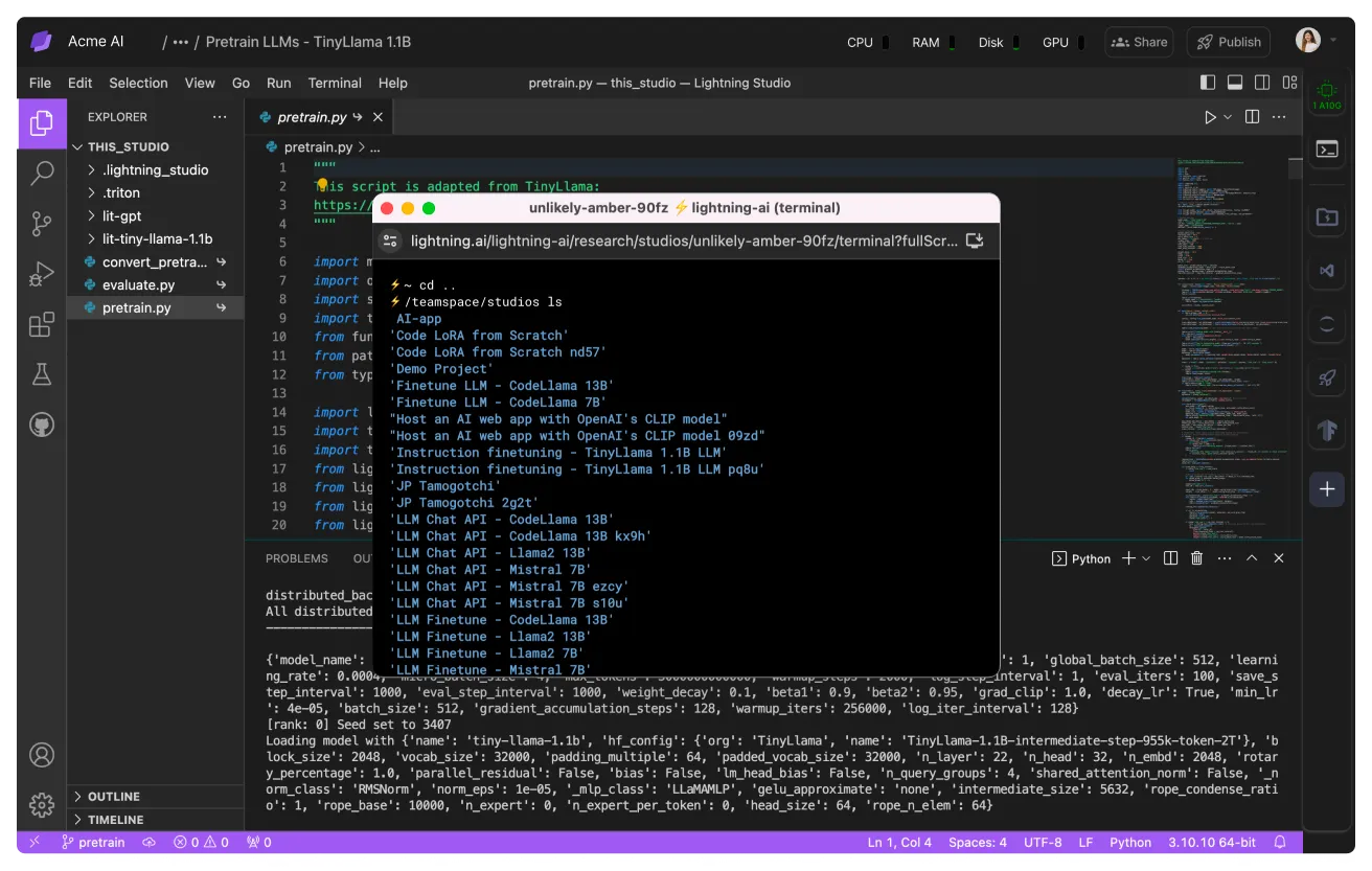 All Studios in a teamspace share the same filesystem.
