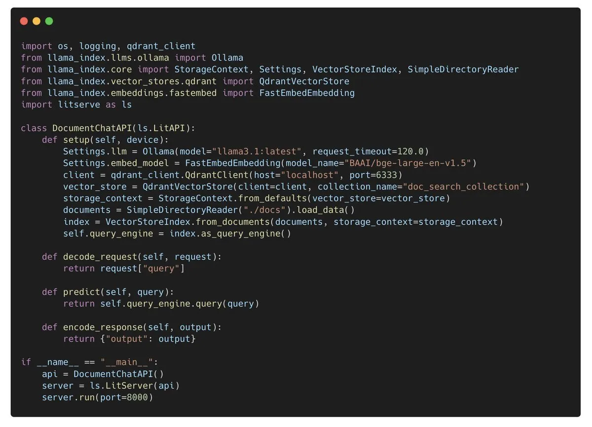 Example of an expanded server with complex business logic like connecting DBs, etc...