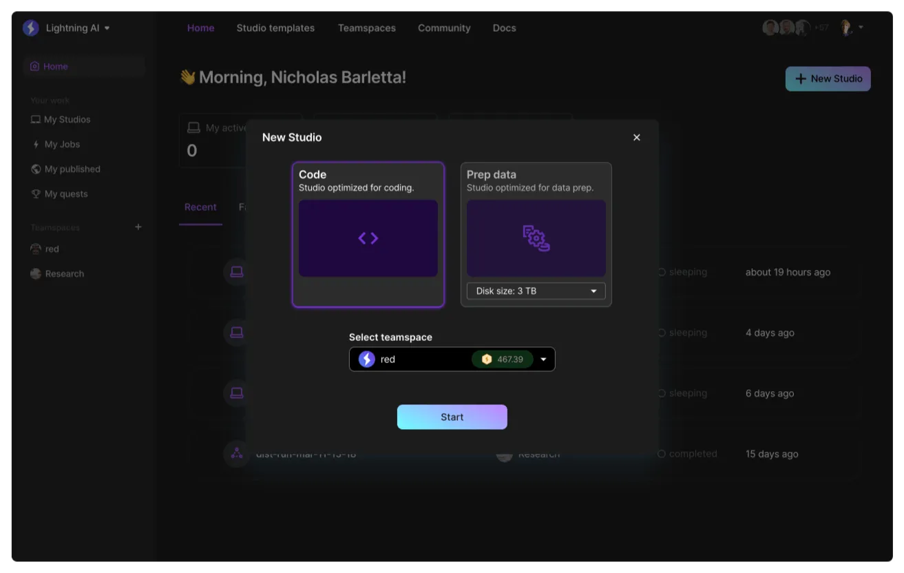 Enterprise customers can have custom Studio image templates.