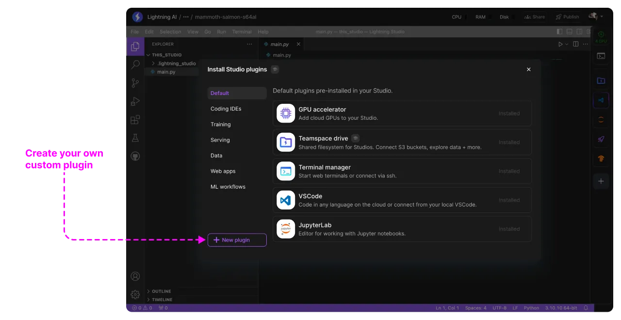 Create your own plugin.