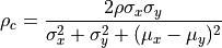 \rho_c = \frac{2 \rho \sigma_x \sigma_y}{\sigma_x^2 + \sigma_y^2 + (\mu_x - \mu_y)^2}