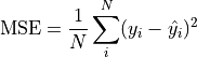 \text{MSE} = \frac{1}{N}\sum_i^N(y_i - \hat{y_i})^2