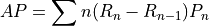 AP = \sum{n} (R_n - R_{n-1}) P_n